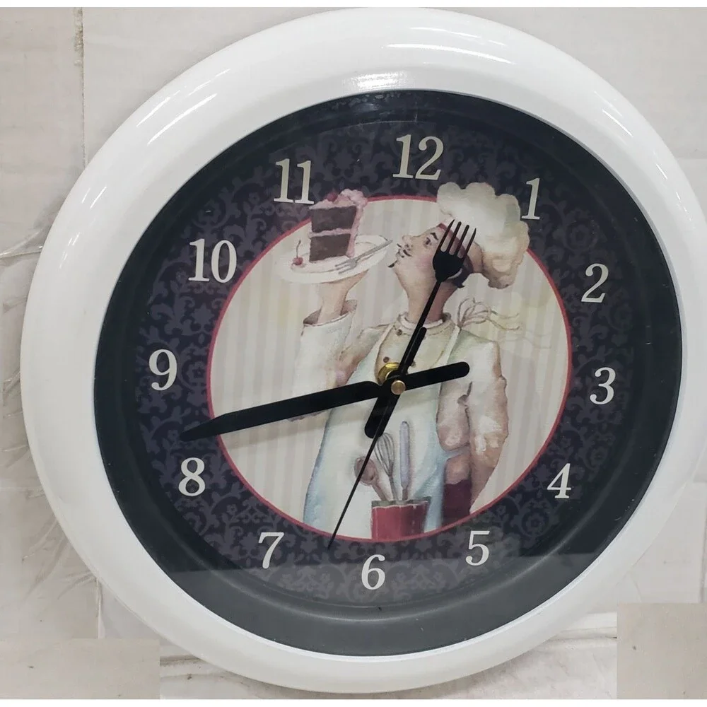 Round Plastic Kitchen Wall Clock, 12